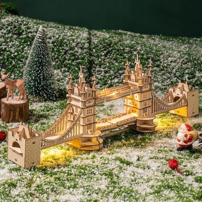 3D WOODEN PUZZLES DIY LONDON TOWER BRIDGE CRAFT MODEL KITS FOR ADULTS TO BUILD BIRTHDAY GFIT FOR FRIENDS AND FAMILY - Image 2